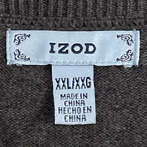 Izod Argyle Womens Sweater Size XXL Gray Pink Vneck Work Preppy Dark Academia - Picture 11 of 13